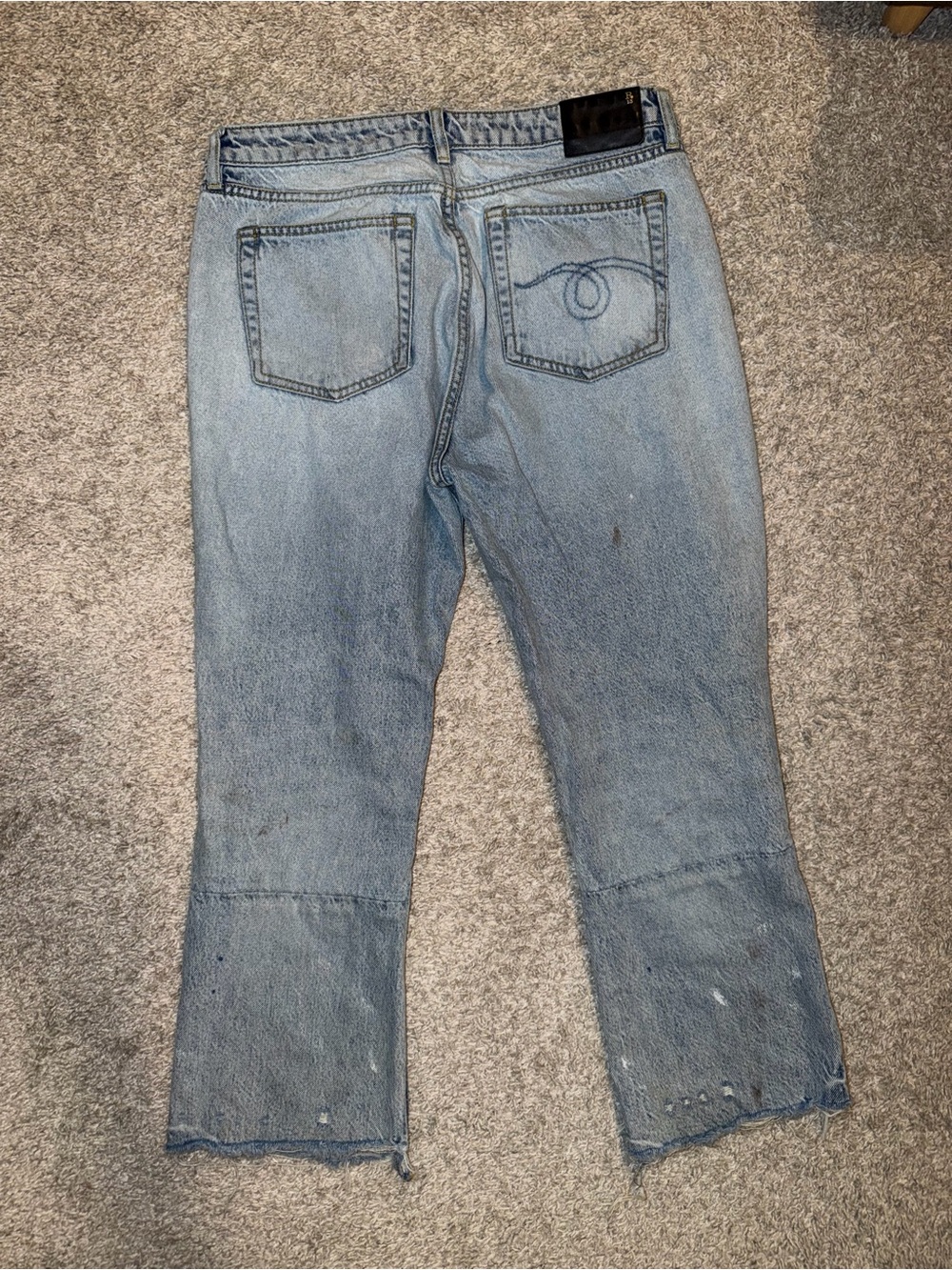 R13 Light Wash Blue Distressed Women's Jeans